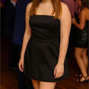 Party Dress Gap Stretch Strapless Black S Mini Short Built In Bra